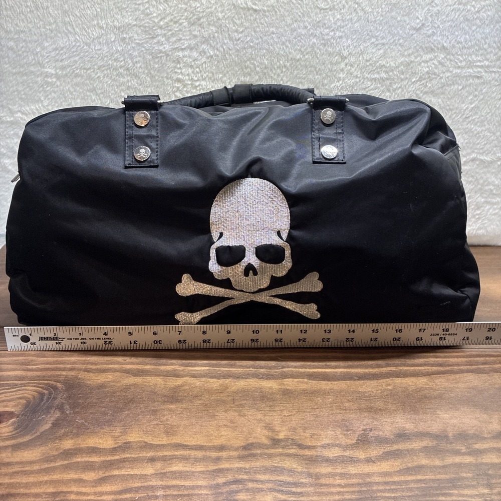 Mastermind Japan X Porter Black Duffel Weekend Bag Embroidered Skull GUC - Picture 11 of 16